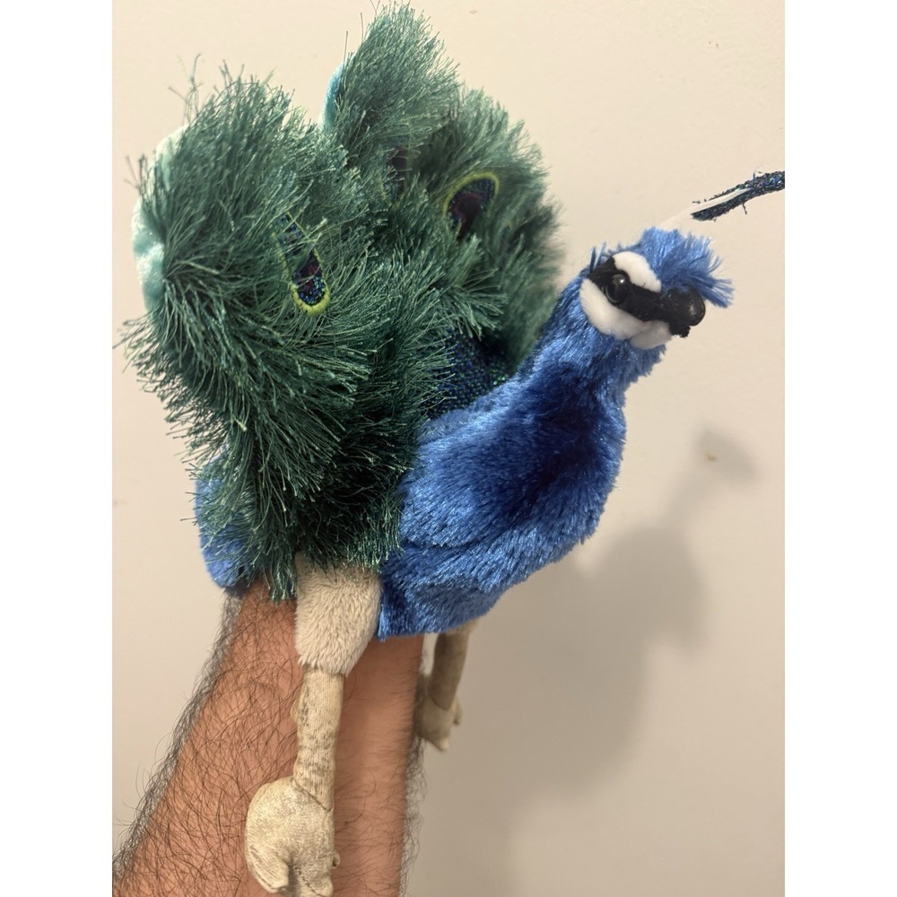 Folkmanis Puppets Peacock Realistic Bird Plush Stuffed Hand Puppet Toy